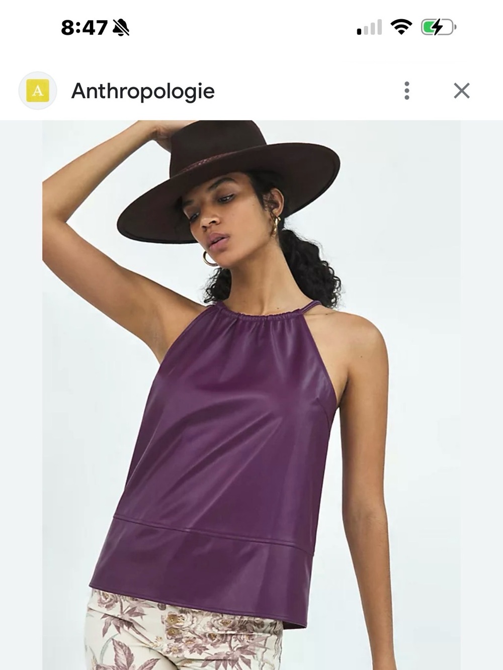 Anthropologie Sunday In Brooklyn Safya faux leather  Top